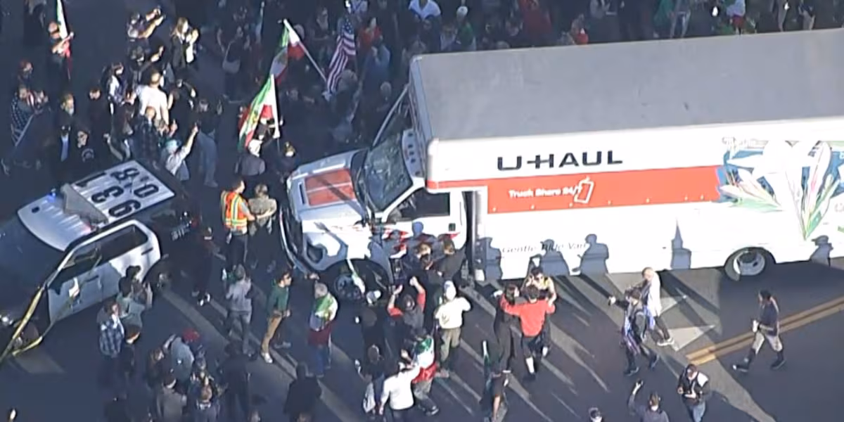 U-Haul Driver Injures Protester in Tense Clash at Los Angeles Iran Rally
